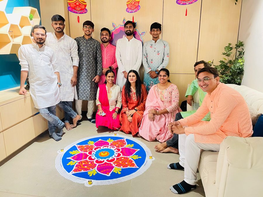 The Hupp Technologies team celebrating Diwali at the office