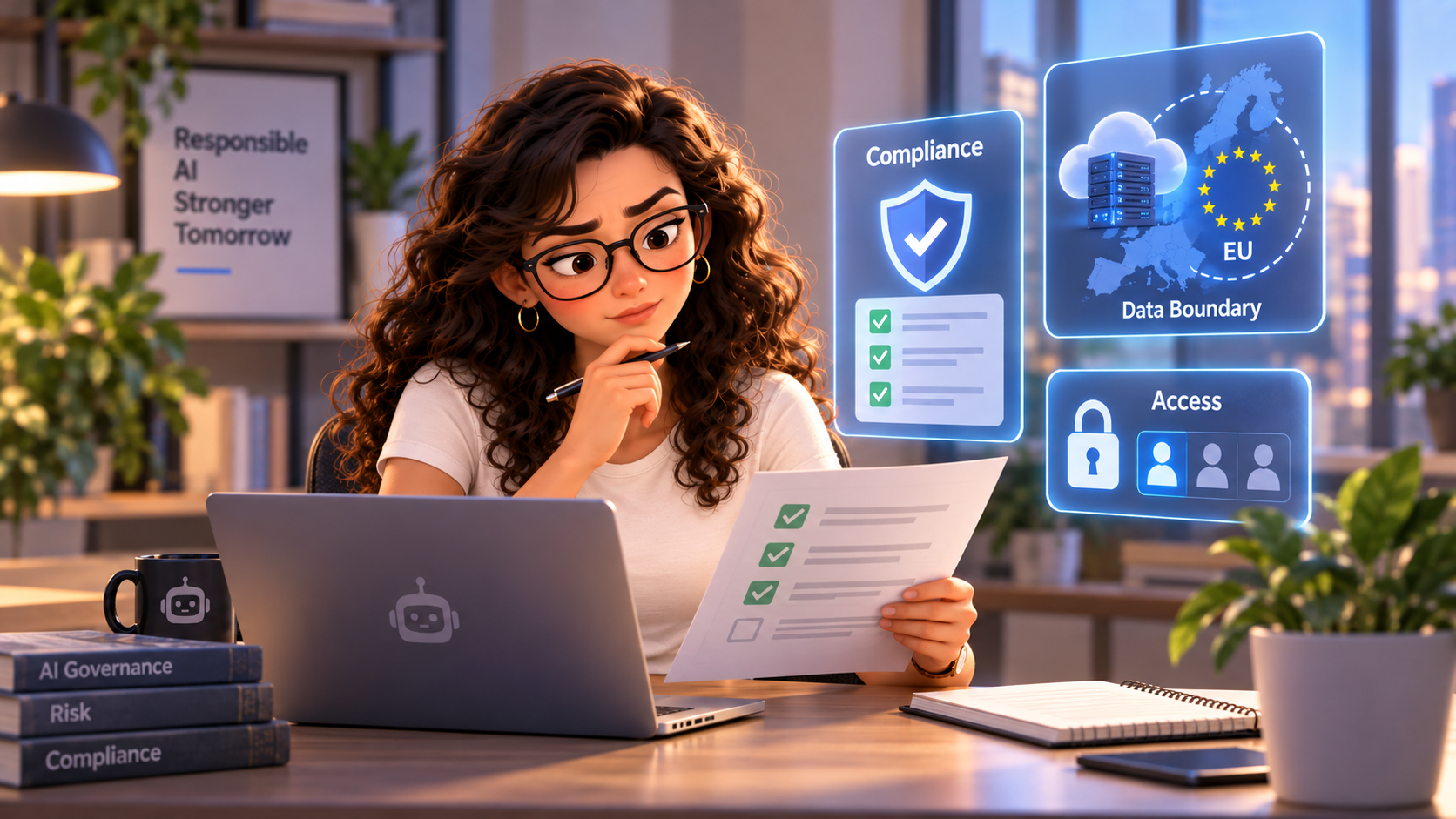 Reviewing AI compliance, data residency and access permissions